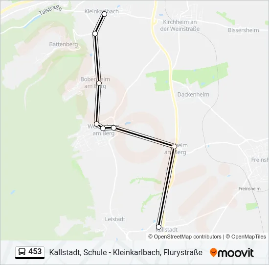 453 Bus Line Map