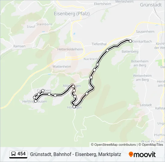 454 Bus Line Map
