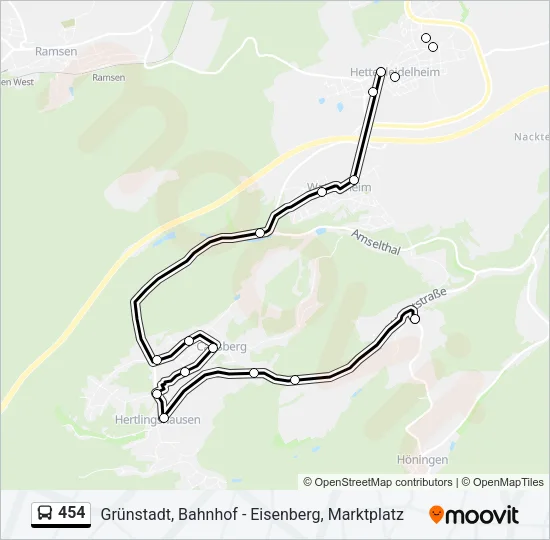 454 Bus Line Map