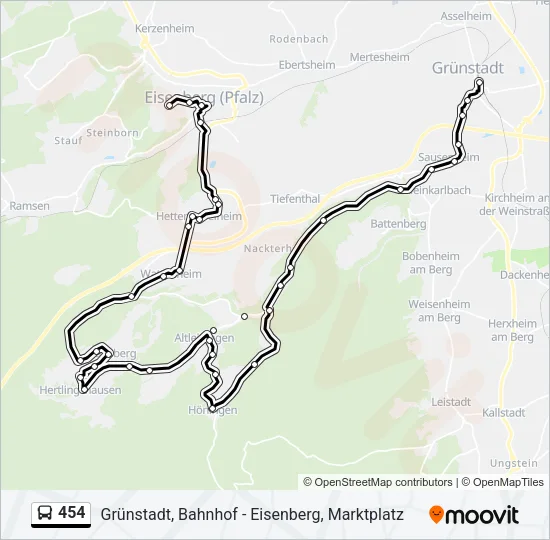 454 Bus Line Map