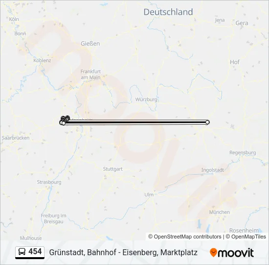 454 Bus Line Map