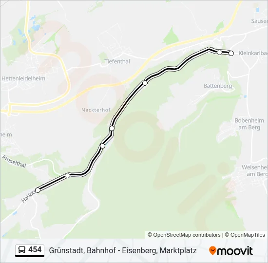 454 Bus Line Map