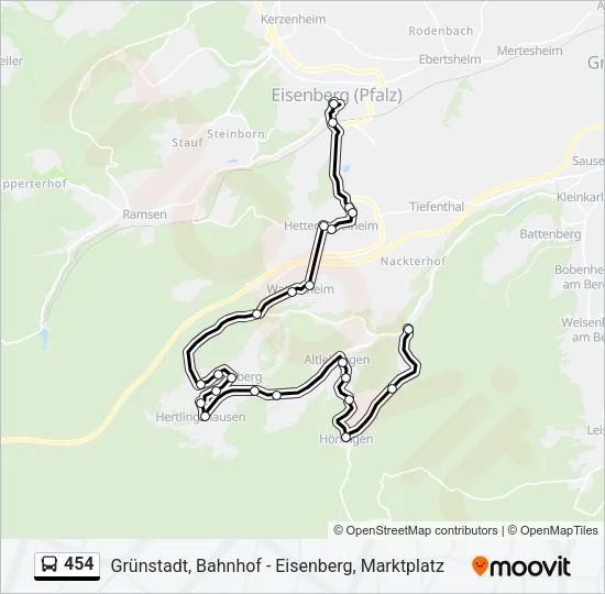 454 Bus Line Map
