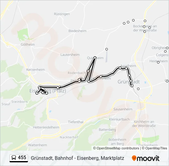 455 Bus Line Map