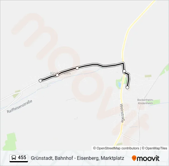 455 Bus Line Map