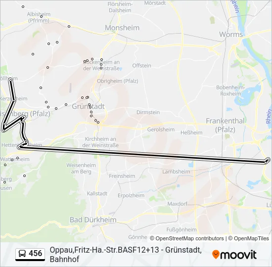 456 Bus Line Map