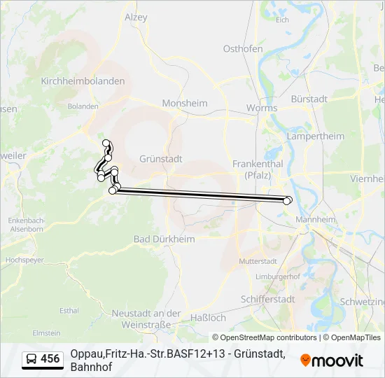 456 Bus Line Map