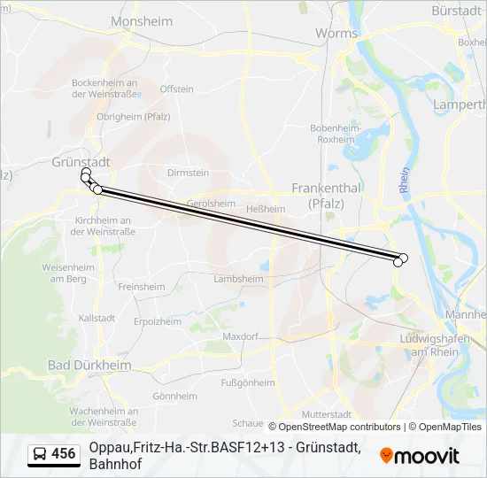 456 Bus Line Map