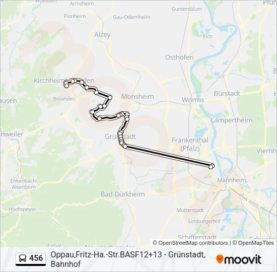 456 Bus Line Map