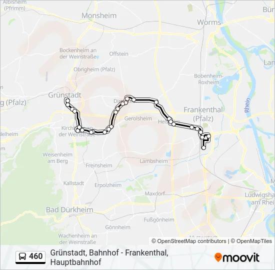 460 Bus Line Map