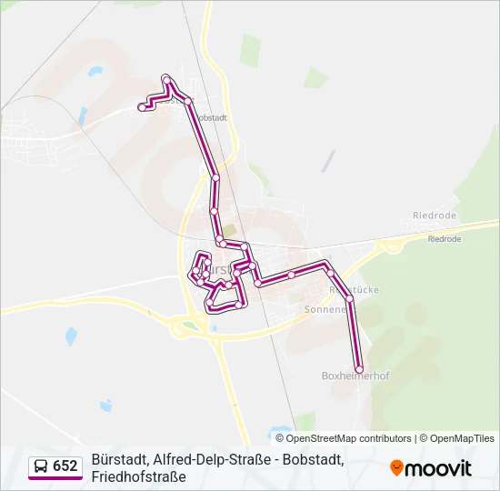 652 Bus Line Map