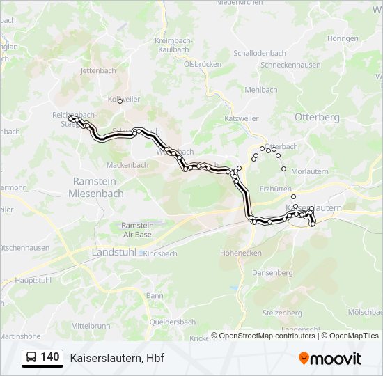 Buslinie 140 Karte