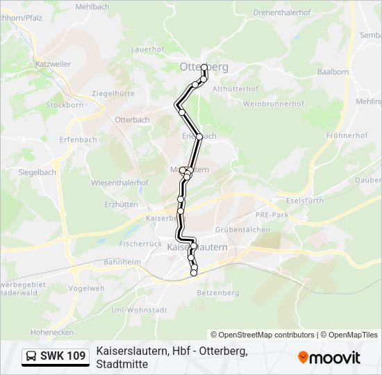 Buslinie SWK 109 Karte