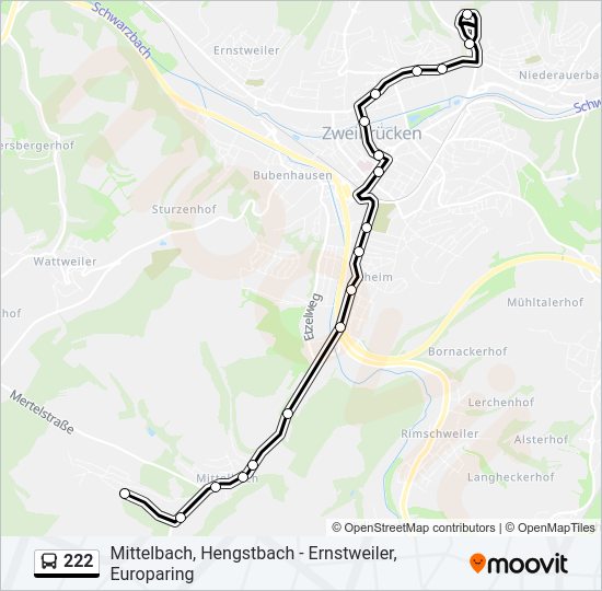 222 Bus Line Map