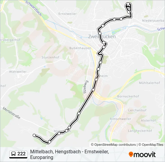 222 Bus Line Map