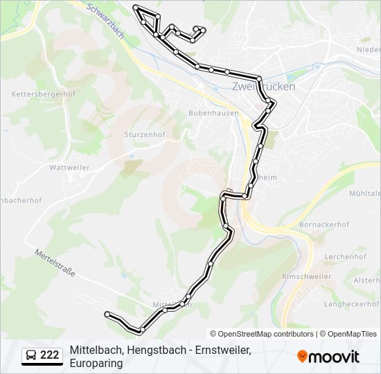 222 Bus Line Map