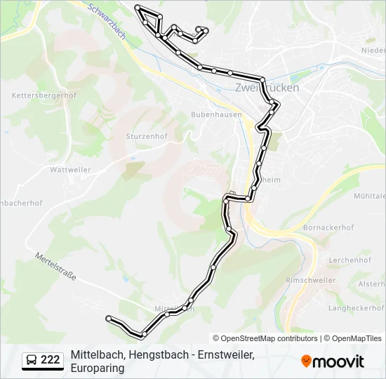 222 Bus Line Map