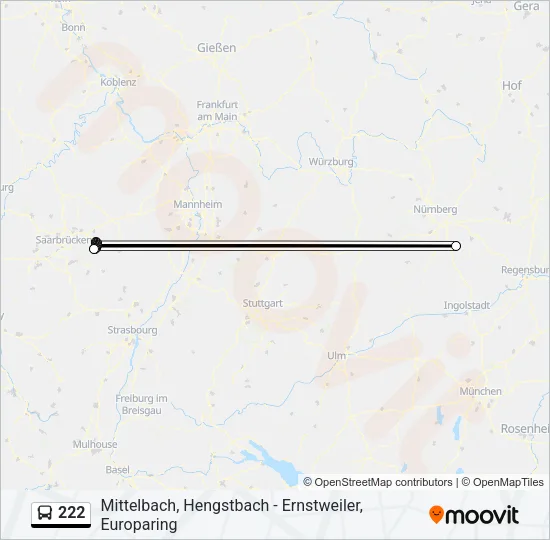 222 Bus Line Map