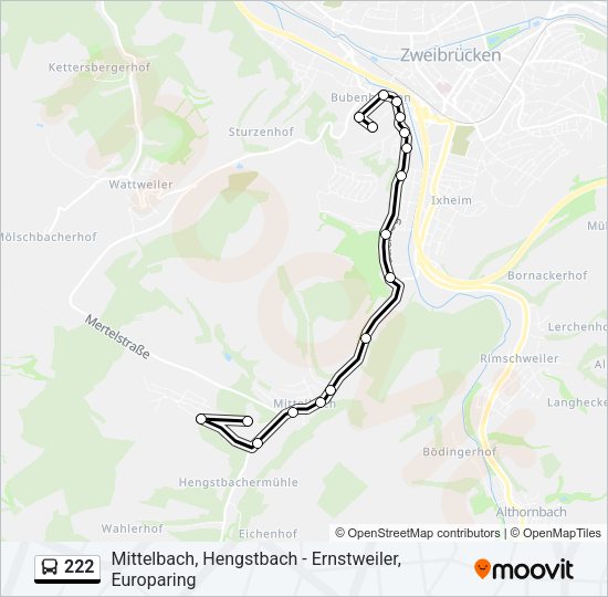 222 Bus Line Map
