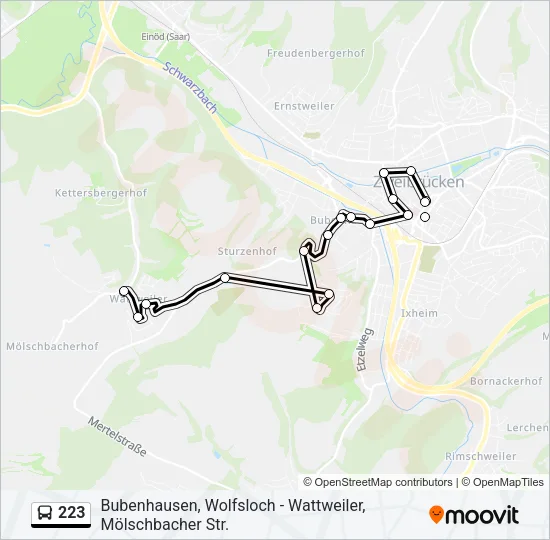 223 Bus Line Map