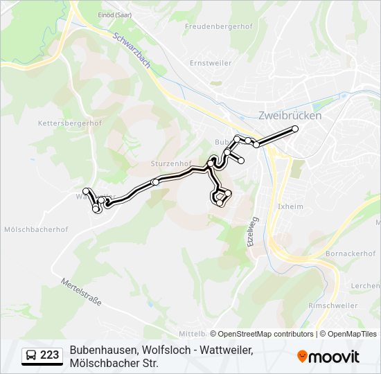 223 Route: Schedules, Stops & Maps - Bubenhausen, Schiller-Schule (Updated)