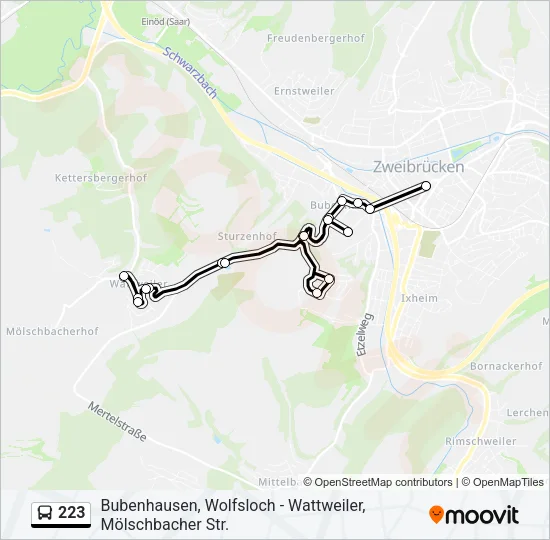 223 Bus Line Map