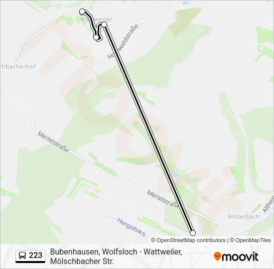 Автобус 223: карта маршрута
