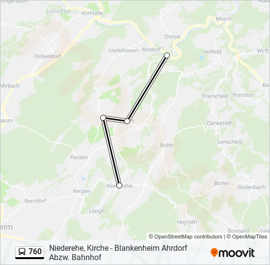 760 Bus Line Map