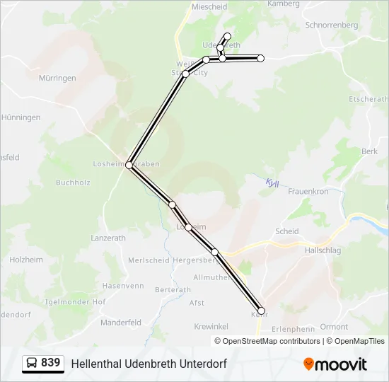 839 Bus Line Map