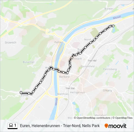 1 Bus Line Map