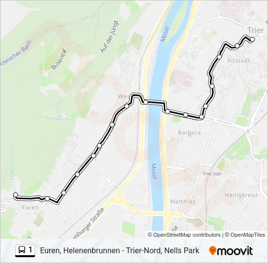 1 Bus Line Map