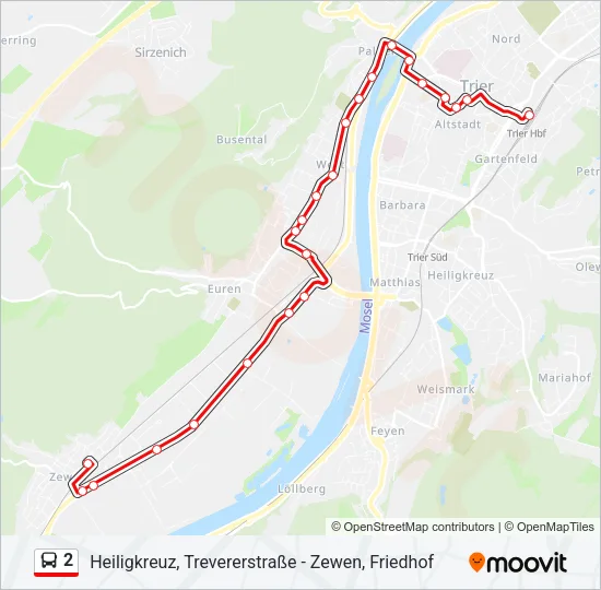 2 Bus Line Map