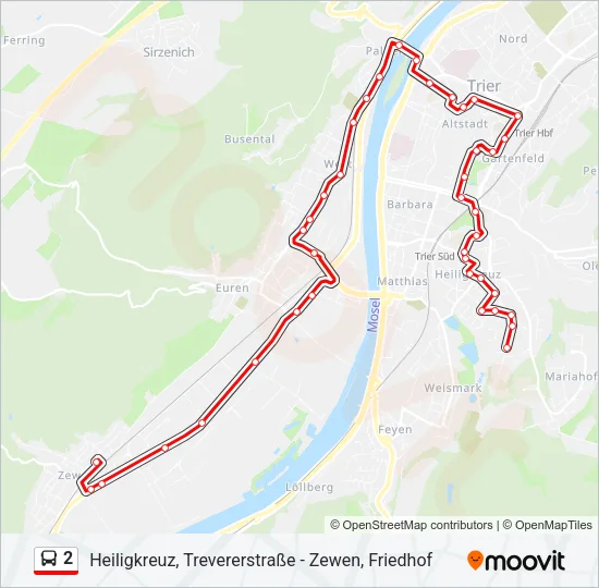 2 Bus Line Map