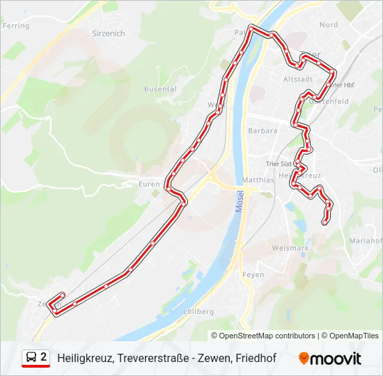 2 Bus Line Map