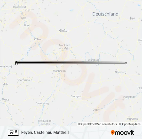 5 Bus Line Map