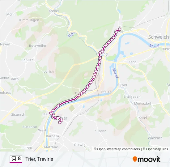 8 Bus Line Map