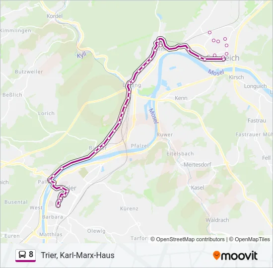 8 Bus Line Map
