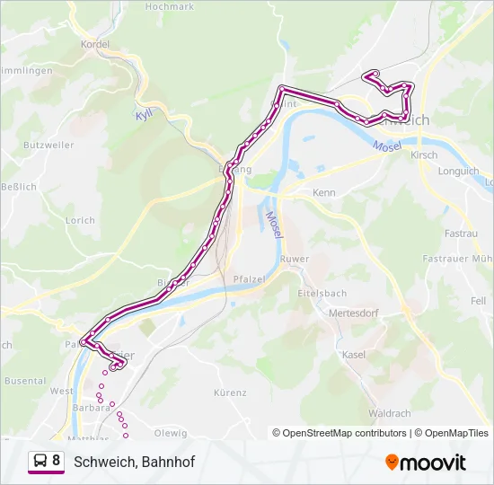 8 Bus Line Map