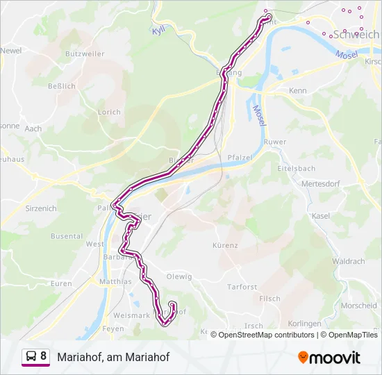 8 Bus Line Map