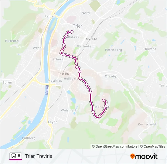 8 Bus Line Map