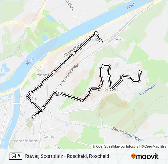 9 Bus Line Map