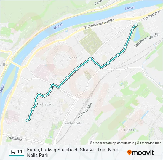11 Bus Line Map
