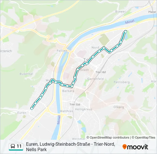 11 Bus Line Map
