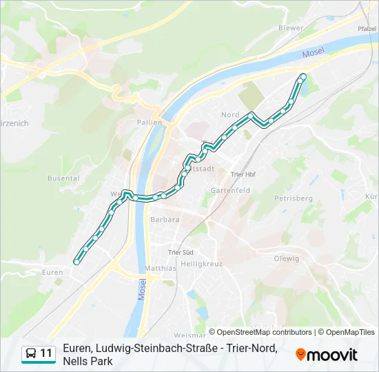 11 Bus Line Map