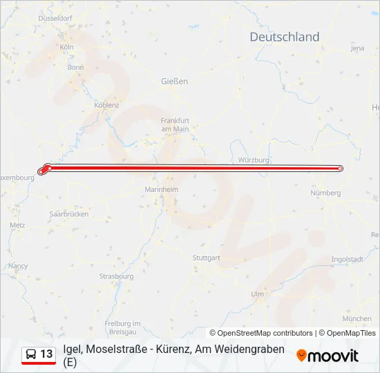 13 Bus Line Map