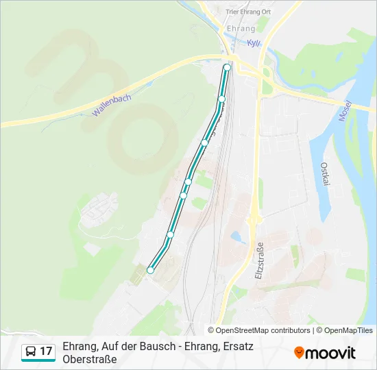 Автобус 17: карта маршрута