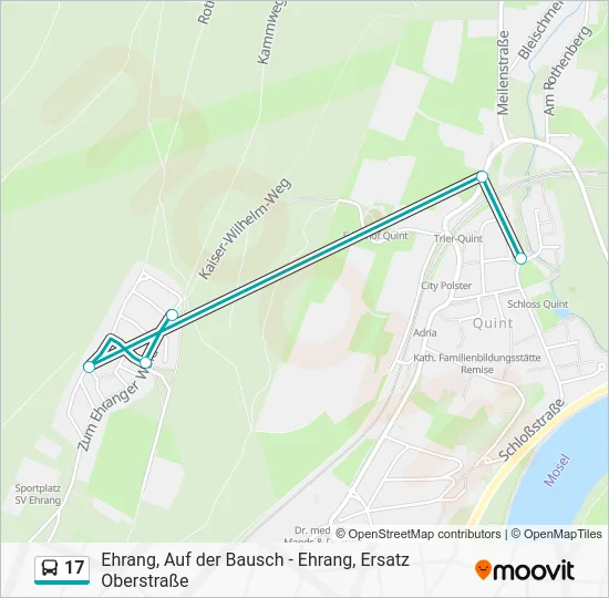 Автобус 17: карта маршрута