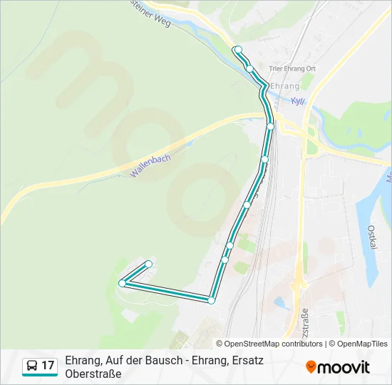 Автобус 17: карта маршрута