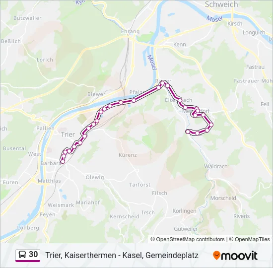 30 Bus Line Map