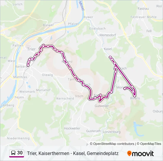 30 Bus Line Map